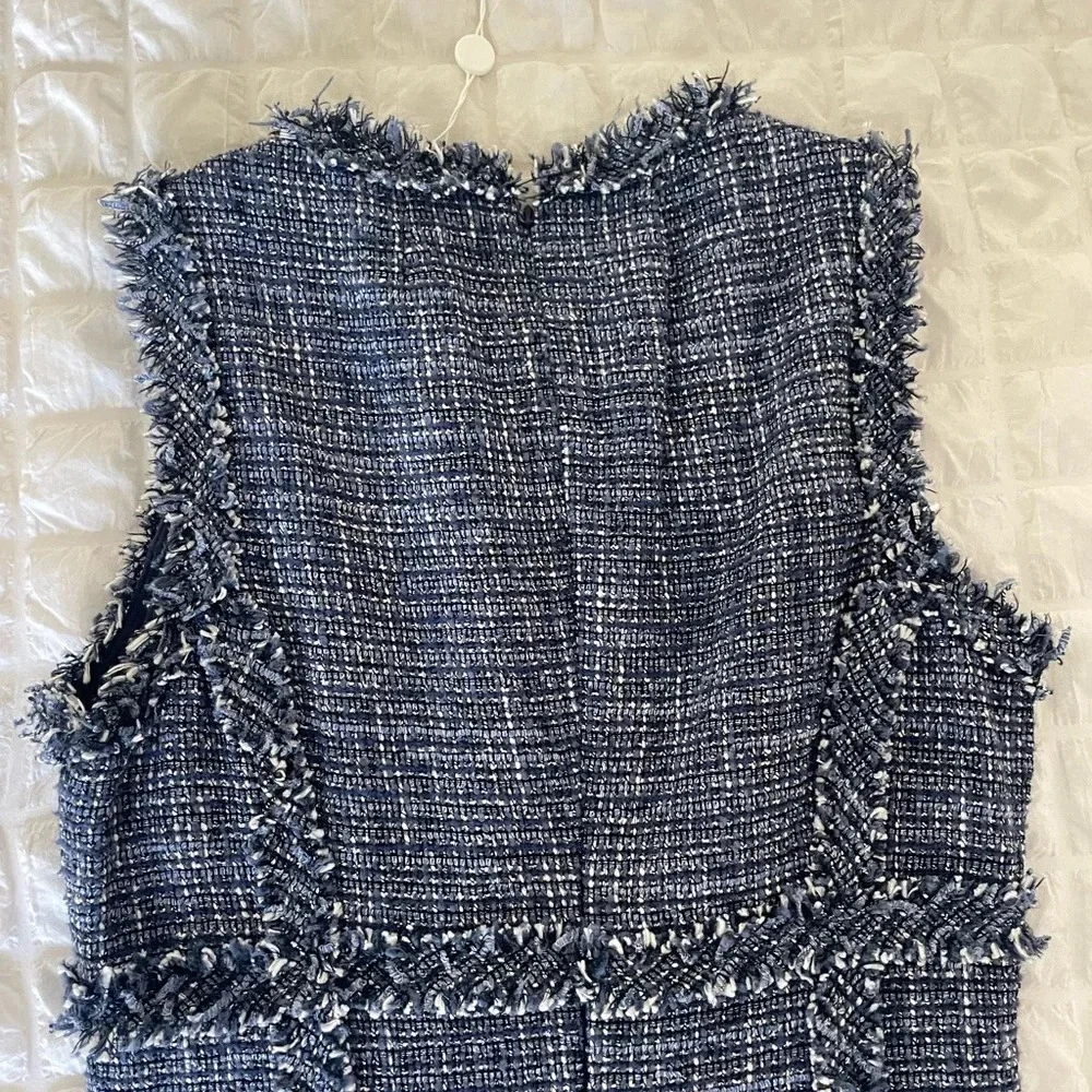 Michael Kors Collection blue luxury tweed NWT midi dress - Picture 9 of 12